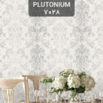 کاغذ دیواری داماسک طوسی