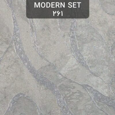 کاغذ دیواری پذیرایی نقره ای اکلیلدار