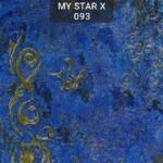 کاغذ دیواری نئوکلاسیک آبی طلایی