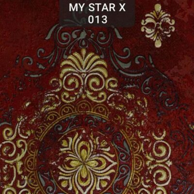 کاغذ دیواری داماسک قرمز طلایی