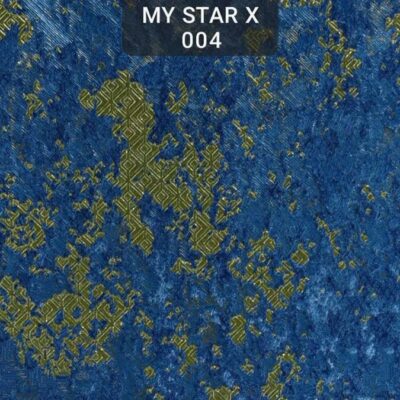 کاغذ دیواری داماسک آبی طلایی