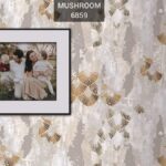 کاغذ دیواری داماسک کرم قهوه ای