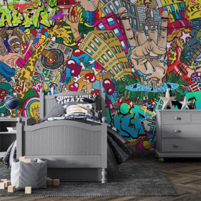 پوستر دیواری گرافیتی فروشگاه قلعه کاغذ دیواری