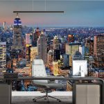 پوستر دیواری شهر و ساختمان فروشگاه قلعه کاغذ دیواری