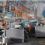 پوستر دیواری ماشین فروشگاه قلعه کاغذ دیواری