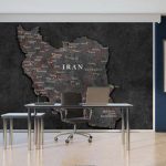 پوستر دیواری نقشه جهان فروشگاه قلعه کاغذ دیواری