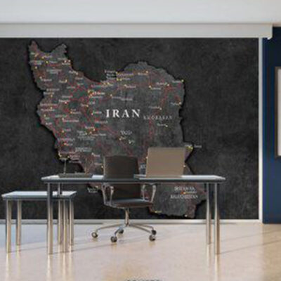 پوستر دیواری نقشه جهان فروشگاه قلعه کاغذ دیواری