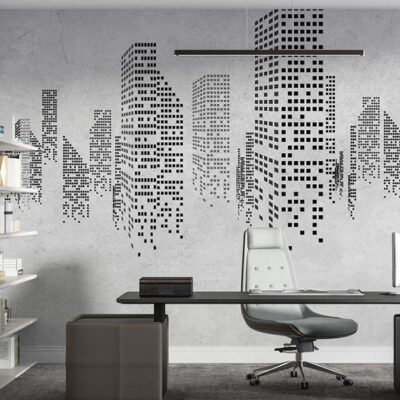 پوستر دیواری شهر و ساختمان فروشگاه قلعه کاغذ دیواری