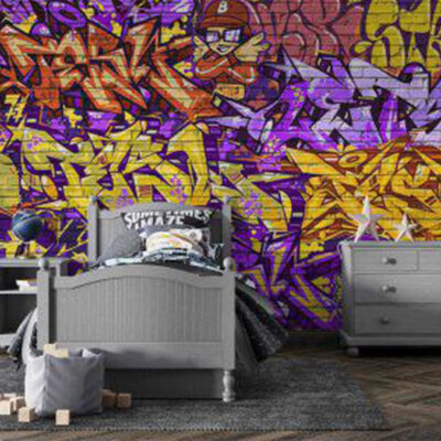 پوستر دیواری گرافیتی فروشگاه قلعه کاغذ دیواری