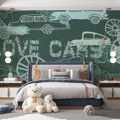 پوستر دیواری ماشین فروشگاه قلعه کاغذ دیواری