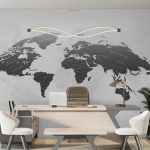 پوستر دیواری نقشه جهان فروشگاه قلعه کاغذ دیواری