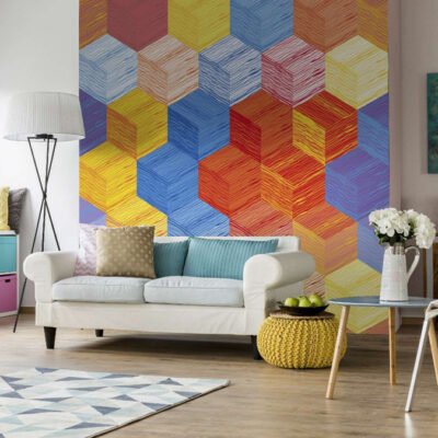 پوستر دیواری مکعب فروشگاه قلعه کاغذ دیواری