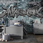 پوستر دیواری گرافیتی فروشگاه قلعه کاغذ دیواری