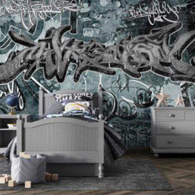 پوستر دیواری گرافیتی فروشگاه قلعه کاغذ دیواری