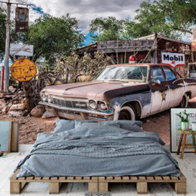 پوستر دیواری ماشین فروشگاه قلعه کاغذ دیواری