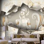 پوستر دیواری مجسمه فروشگاه قلعه کاغذ دیواری