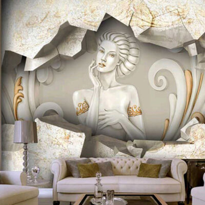 پوستر دیواری مجسمه فروشگاه قلعه کاغذ دیواری