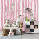 پوستر دیواری اسب تک شاخ فروشگاه قلعه کاغذ دیواری