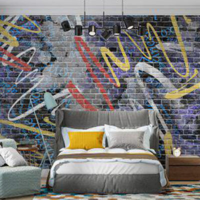 پوستر دیواری گرافیتی فروشگاه قلعه کاغذ دیواری