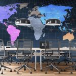 پوستر دیواری نقشه جهان فروشگاه قلعه کاغذ دیواری