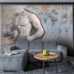 پوستر دیواری مجسمه فروشگاه قلعه کاغذ دیواری