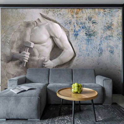 پوستر دیواری مجسمه فروشگاه قلعه کاغذ دیواری