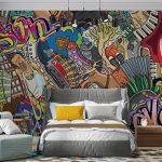 پوستر دیواری گرافیتی فروشگاه قلعه کاغذ دیواری