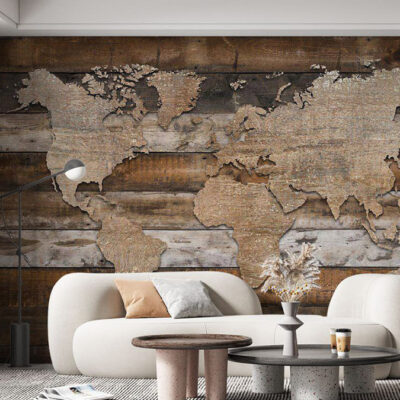 پوستر دیواری نقشه جهان فروشگاه قلعه کاغذ دیواری