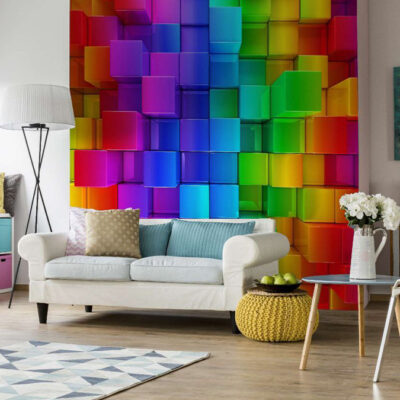 پوستر دیواری مکعب فروشگاه قلعه کاغذ دیواری