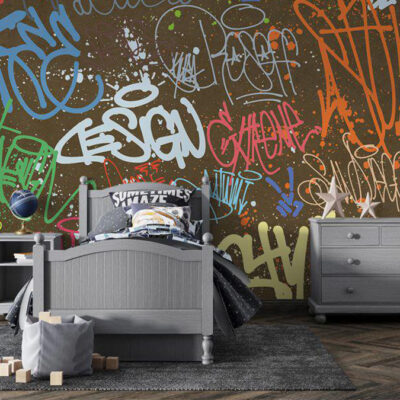 پوستر دیواری گرافیتی فروشگاه قلعه کاغذ دیواری