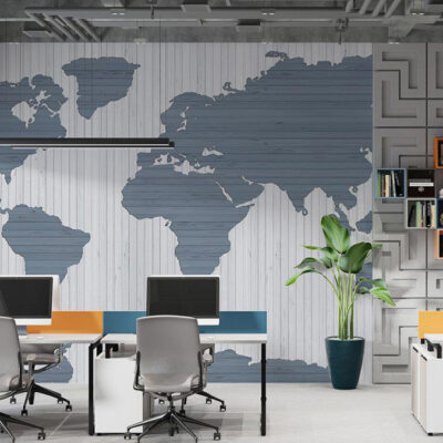 پوستر دیواری نقشه جهان فروشگاه قلعه کاغذ دیواری