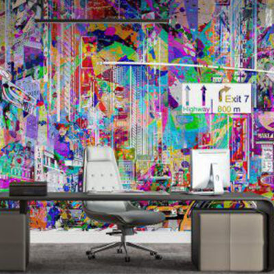 پوستر دیواری گرافیتی فروشگاه قلعه کاغذ دیواری