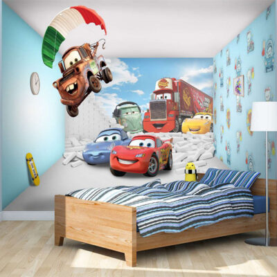 پوستر دیواری ماشین ها فروشگاه قلعه کاغذ دیواری