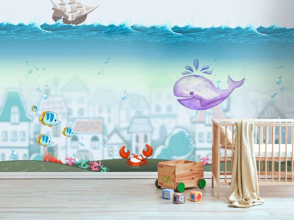 پوستر دیواری کودک فروشگاه قلعه کاغذ دیواری
