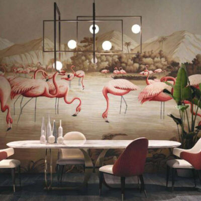 پوستر دیواری فلامینگو فروشگاه قلعه کاغذ دیواری