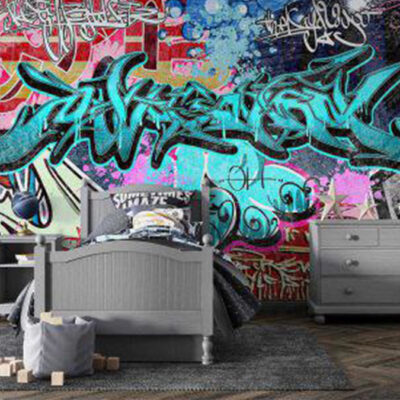 پوستر دیواری گرافیتی فروشگاه قلعه کاغذ دیواری