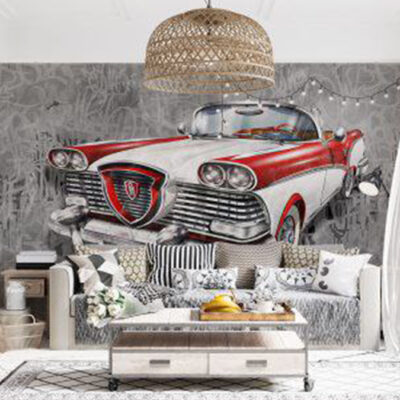 پوستر دیواری ماشین فروشگاه قلعه کاغذ دیواری