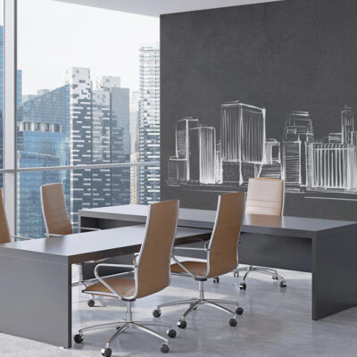 پوستر دیواری شهر و ساختمان فروشگاه قلعه کاغذ دیواری