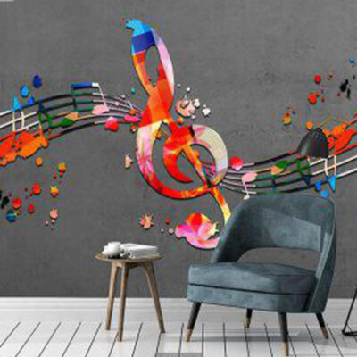 پوستر دیواری موسیقی فروشگاه قلعه کاغذ دیواری