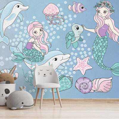 پوستر دیواری پری دریایی فروشگاه قلعه کاغذ دیواری