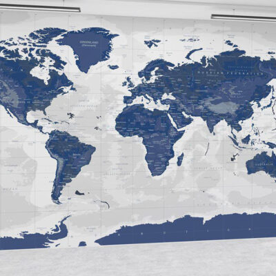 پوستر دیواری نقشه جهان فروشگاه قلعه کاغذ دیواری