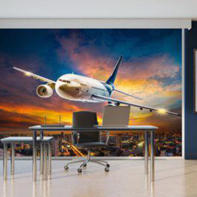 پوستر دیواری هواپیما فروشگاه قلعه کاغذ دیواری