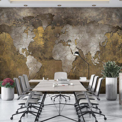 پوستر دیواری نقشه جهان فروشگاه قلعه کاغذ دیواری