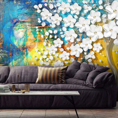 پوستر دیواری گل فروشگاه قلعه کاغذ دیواری