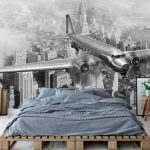 پوستر دیواری هواپیما فروشگاه قلعه کاغذ دیواری