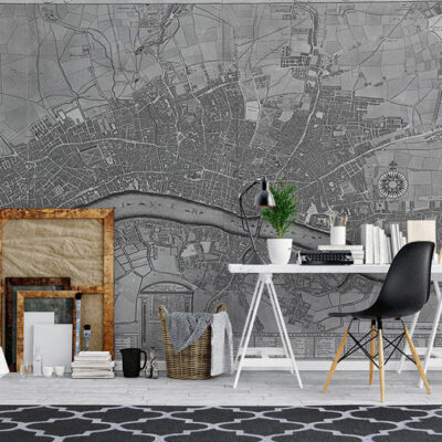 پوستر دیواری نقشه شهر فروشگاه قلعه کاغذ دیواری