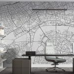 پوستر دیواری نقشه شهر فروشگاه قلعه کاغذ دیواری