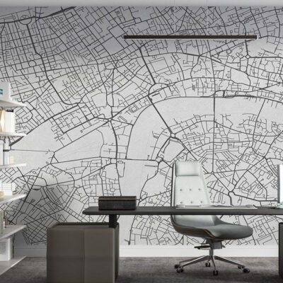 پوستر دیواری نقشه شهر فروشگاه قلعه کاغذ دیواری