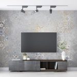 پوستر دیواری پشت تلویزیون فروشگاه قلعه کاغذ دیواری