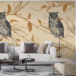 پوستر دیواری جغد فروشگاه قلعه کاغذ دیواری